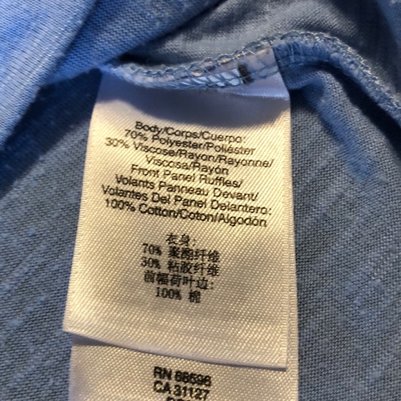 DKNY Light blue ruffle shirt - Picture 4 of 5